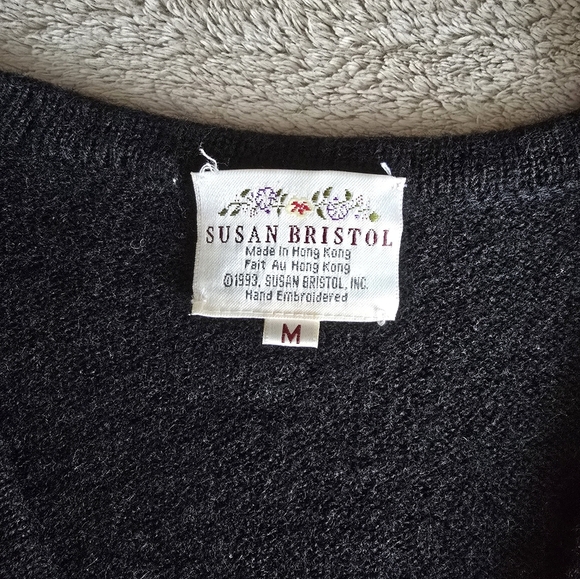 Vintage 90s Susan Bristol wool musical cardigan size medium - Picture 14 of 15